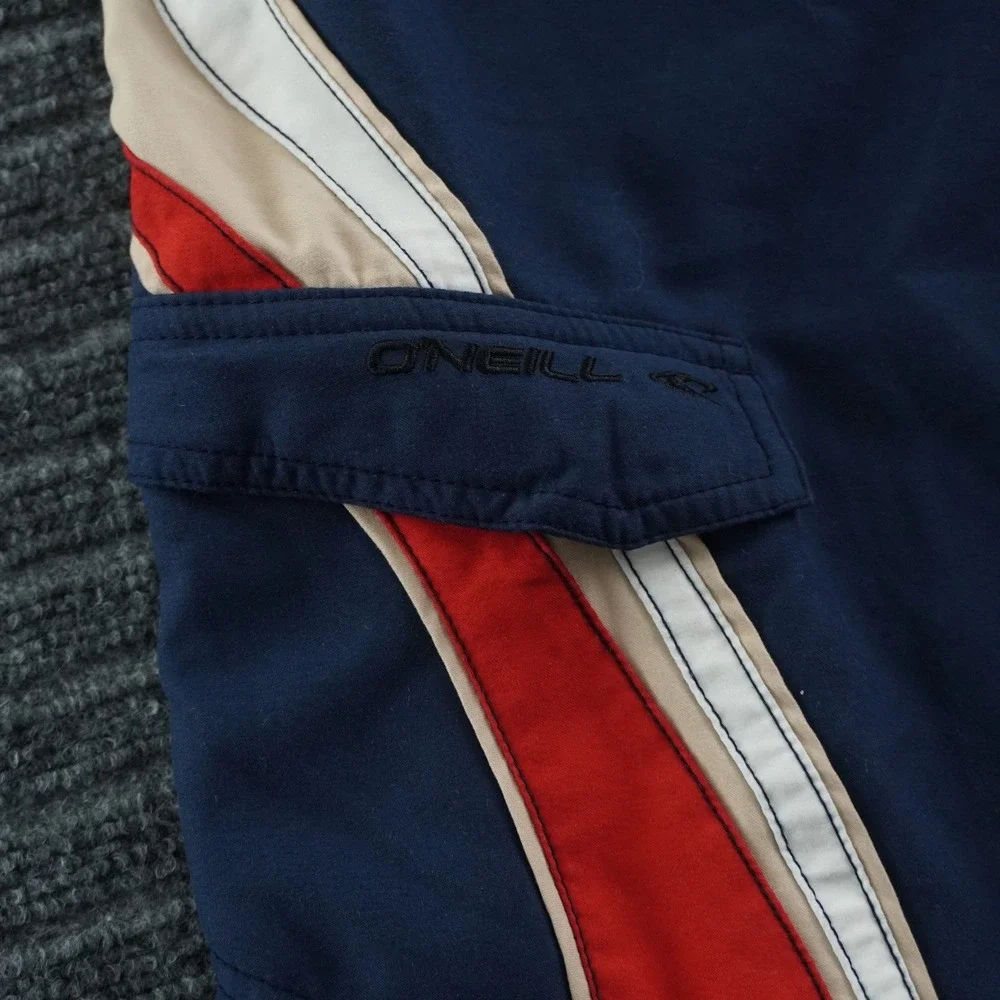 O'Neill Board Shorts Mens 34 Navy Blue Colorblock Embroidered Logo Cargo Pocket
